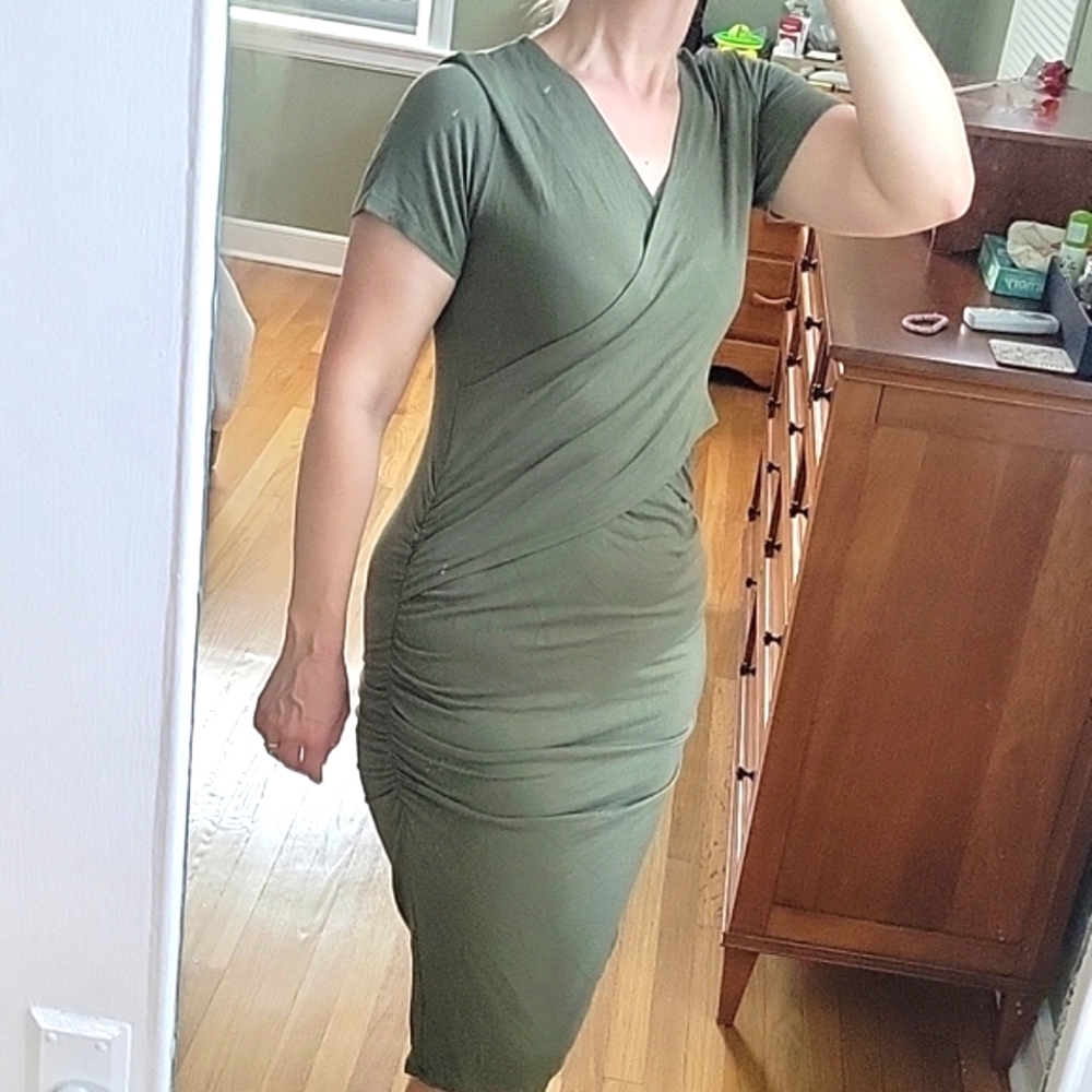 Sage Green Ripe Maternity and Nursing Dress Size L